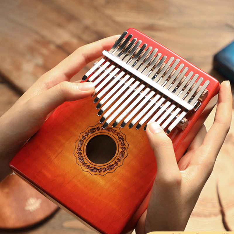 Kalimba Thumb Piano - Hluru Profesyonel 17 Tuşlu Akçaağaç Parlak