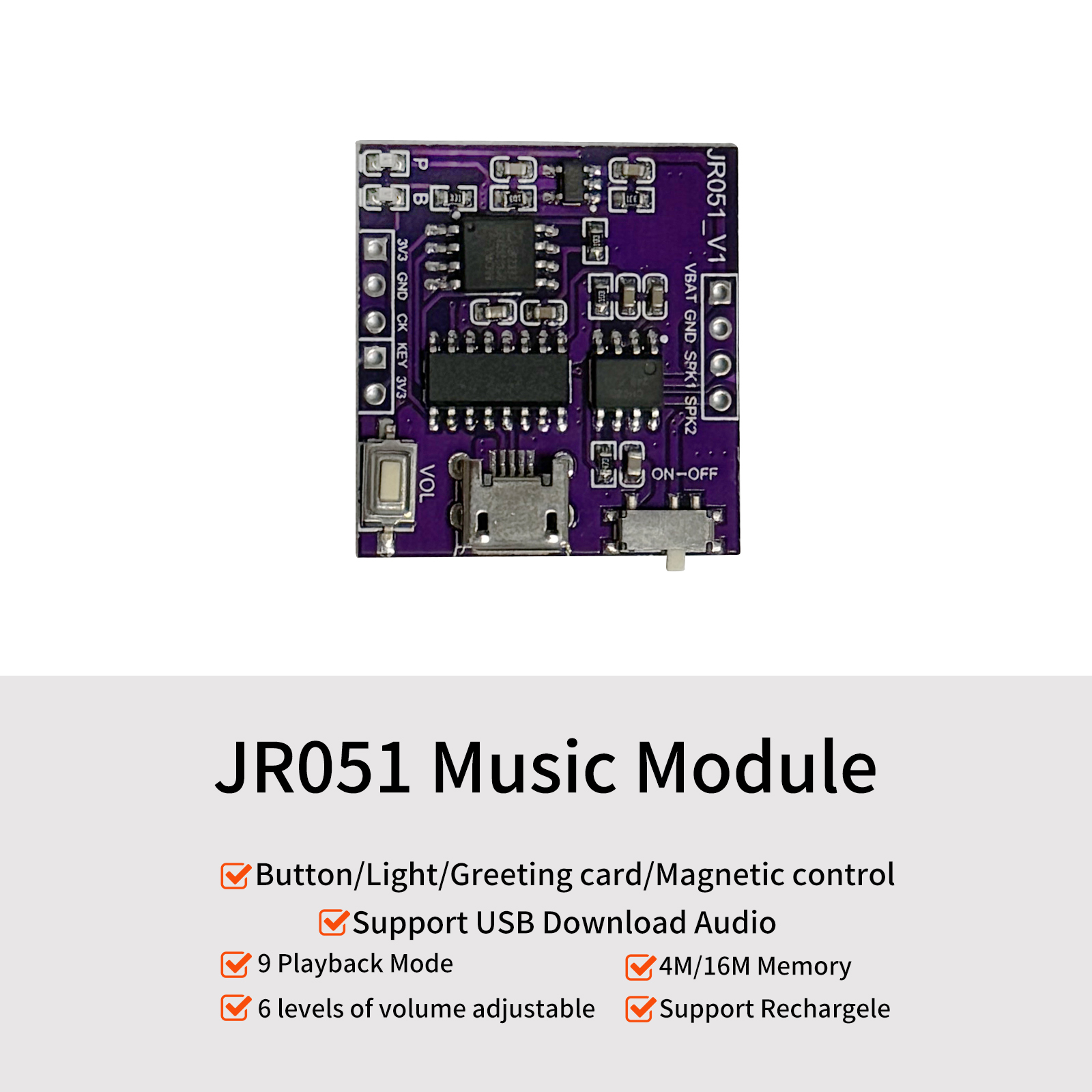 Audio Music For Download - Müzik ses modülü USB indir dahili