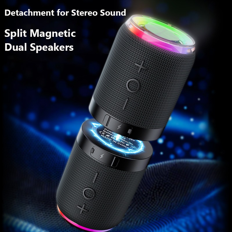 Audio Music Spotify - RGB Işıklı Kumaş TWS Stereo Subwoofer