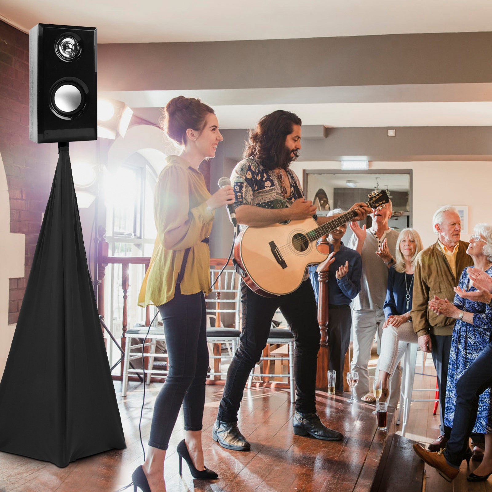Speaker Stand Tripod - Ayarlanabilir Elastik Hoparlör Standı Kılıfı, Hoparlör