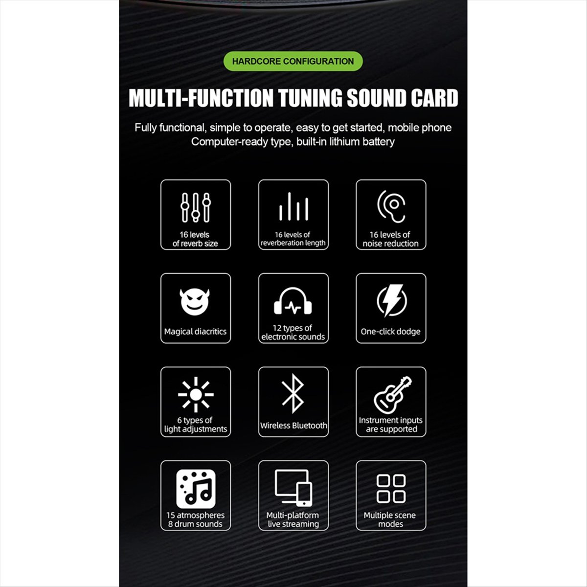 Audio Music Voice Changer - DT77 SN800 Canlı Ses Kartı Ses