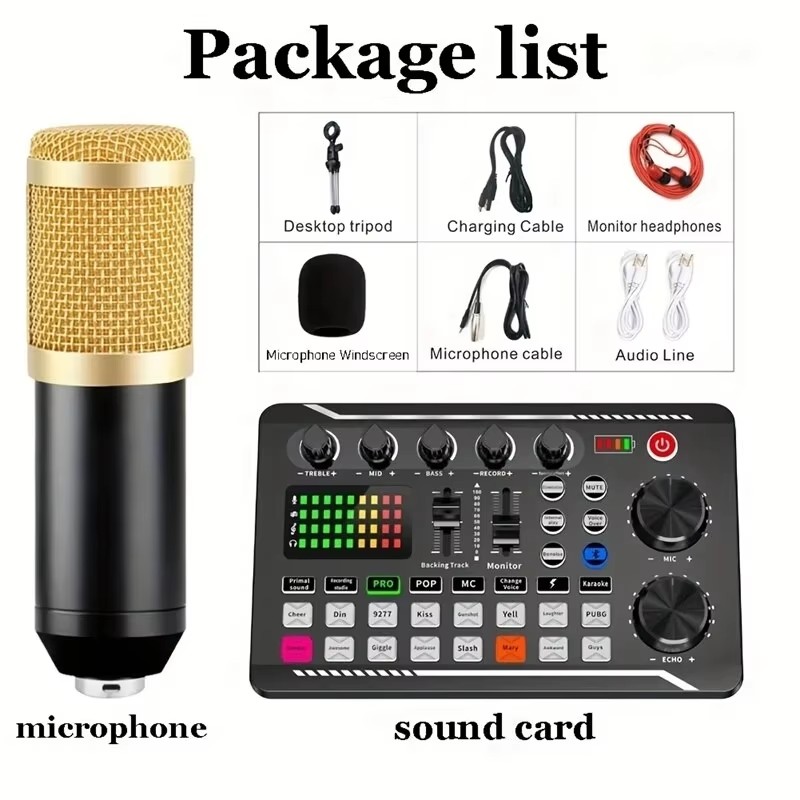 Audio Music Voice Changer - Kondenser Mikrofon Profesyonel Mikrofon Kablosuz Bluetooth