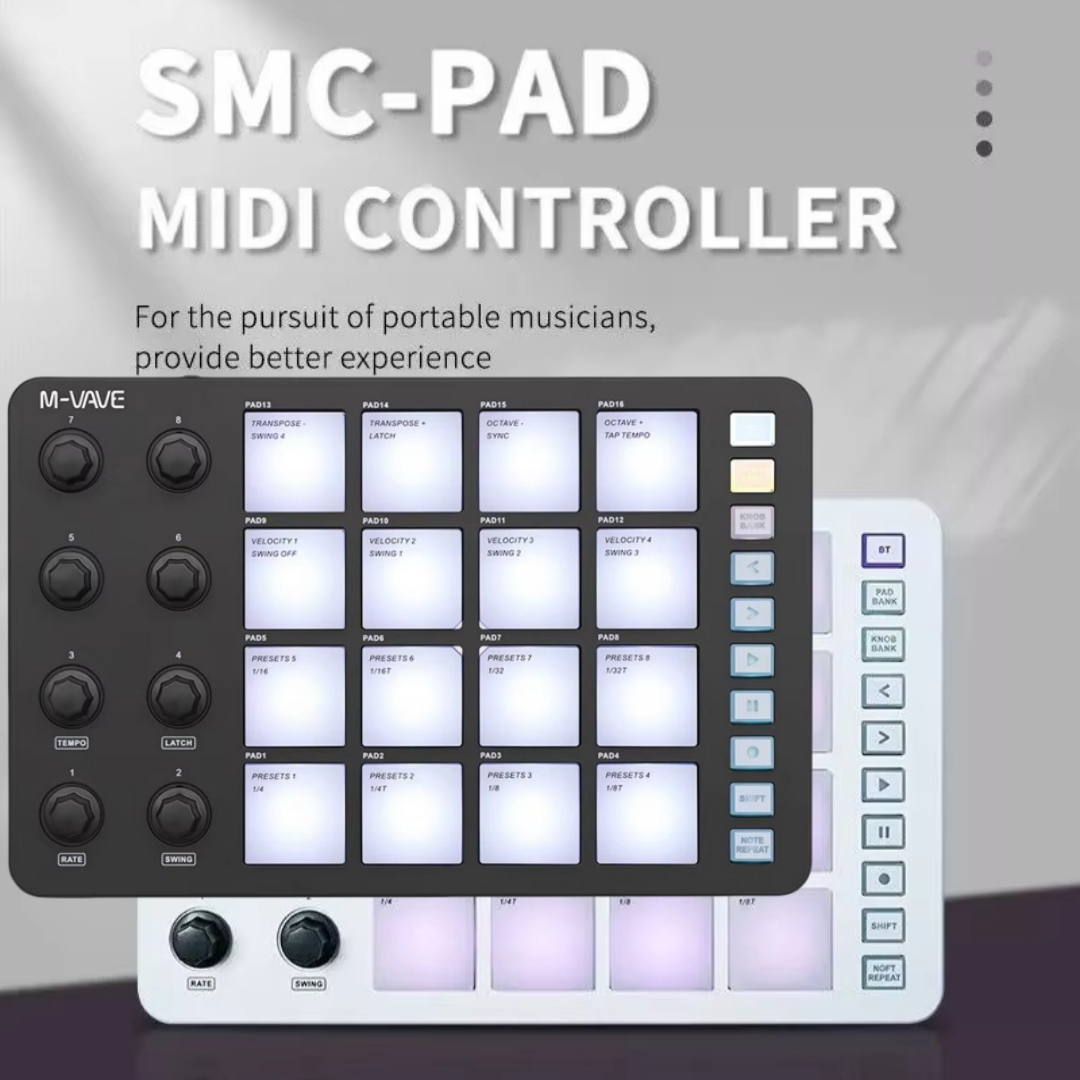 M-VAVE SMC-PAD Kablosuz MIDI K - Midi Controller Pad incelemesi ve fiyatı