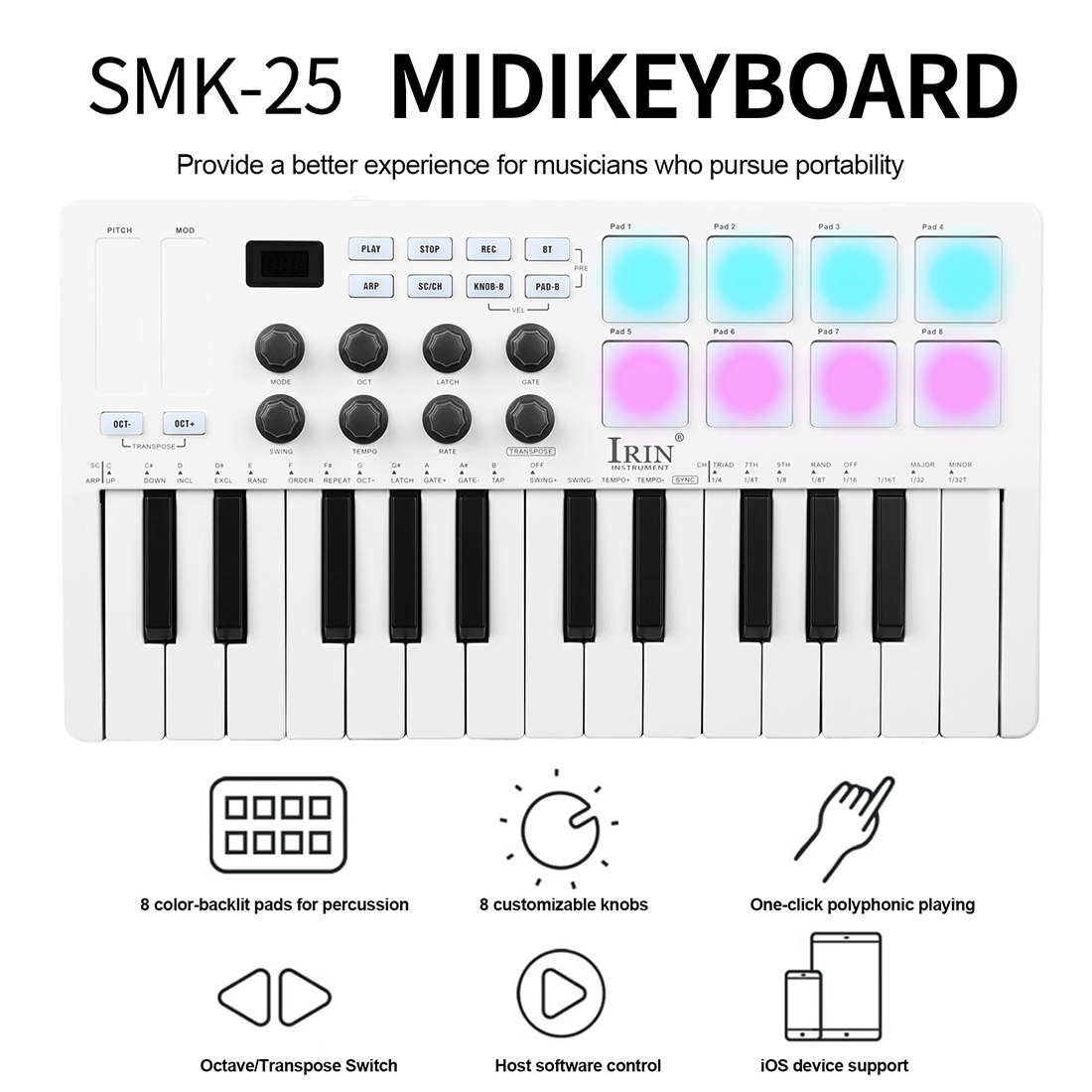 SMK-25 Taşınabilir Klavye MIDI - Midi Controller Pad incelemesi ve fiyatı