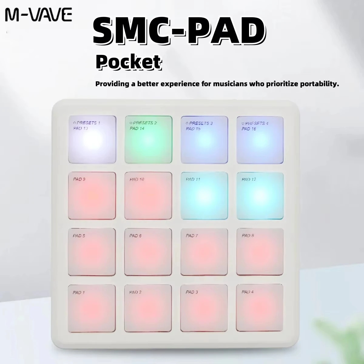 M-VAVE SMC-PAD POCKET Beyaz/Ye - Midi Controller Pad incelemesi ve fiyatı